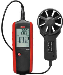 Miernik przepływu powietrza DT-3893 przepływ 30m/s 0.01m/s RS PRO Przepływ powietrza, prędkość przepływu powietrza,