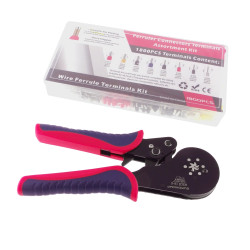 Zestaw tulejek - końcówek kablowych izolowanych 1800szt + zaciskarka