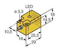 Turck Czujnik indukcyjny nie podtynkowy PNP, Zamykający NI5-Q18-AP6X