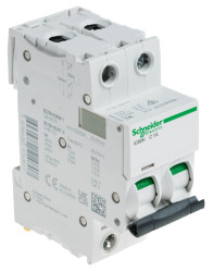 Wyłącznik nadprądowy MCB, Typ C, 2-biegunowy, 1A, 12 → 133 V, 220 → 240 V, 380 → 415 V, 440 V, 100
