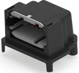 Connector, 12 pole, pitch 4.19 mm, angled, black, DTM13-12PA-R005