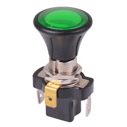 Green Off-On LED Push Pull Switch 10A A3-30L3B-01-HH