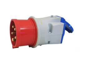 Adapter redukcja IP44 wt.16A/400V 3P+N+Z + gn. 16A/250V 2P+Z 605 TAREL