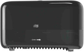 Dozownik na papier toaletowy, Czarny, Plastik, 130mm x 207mm x 360mm