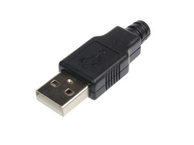 USB typ A wtyk na kabel z osłoną (2 szt) /256