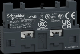 Auxiliary switch, 1 Form A (N/O) or 1 Form B (N/C), for GV2L/GV2LE/GV2ME/GV2P/GV2RT/GV3L/GV3P, GVAE1