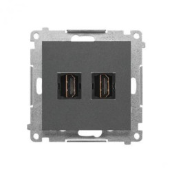 Simon 55 Gniazdo HDMI podwójne (moduł) Grafitowy mat TGHDMI2.01/116