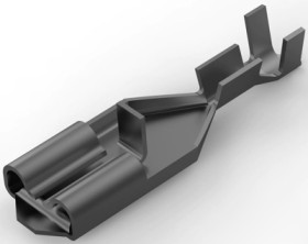 Uninsulated flat plug sleeve, 6.35 x 0.81 mm, 0.32 to 0.82 mm², AWG 22 to 18, brass, tin-plated, 170327-1