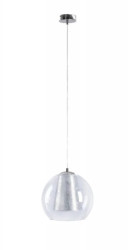 Lampa wisząca nowoczesna z abażurem 1xE27 KULA SILVER