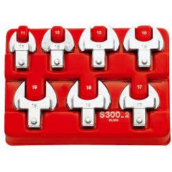 Zestaw adapterów do kluczy, seria: S.300, Wkładka otwarta, typ: Klucz płasko-oczkowy, rozmiar: 280 x 100 mm, wkładka: