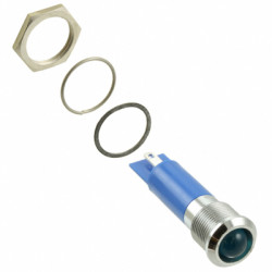 Signal light, 24 V (DC), blue, 800 mcd, Mounting Ø 12 mm, pitch 2.54 mm, LED number: 1, Q12P1CXXB24E