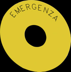 Label, for emergency stop pushbutton, 3SU1900-0BC31-0JA0