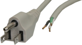 Connection cable, North America, plug type B, straight on open end, SVT 3 x AWG 18, black, 3 m, 498G-SVT3X18AWG-G30+0492/3,00M S