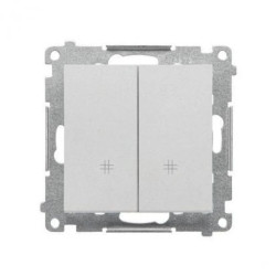 Simon 55 Łącznik krzyżowy podwójny (moduł) 10 AX, 250 V~, szybkozłącza Aluminium mat TW7/2.01/143