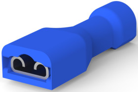 Insulated flat plug sleeve, 4.75 x 0.51 mm, 1.31 to 2.08 mm², AWG 16 to 14, brass, tin-plated, blue, 3-520402-2