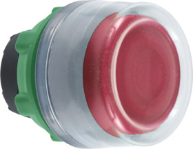 Pushbutton, with protective cap, unlit, groping, waistband round, red, front ring light gray, mounting Ø 22 mm, ZB5APA4C0