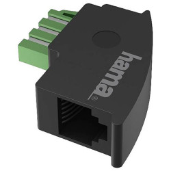 Hama 201122 Phone Adapter TAE-F plug to RJ11 socket Black Cable Assemblies