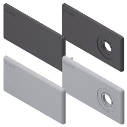 Zaślepka czworokątna pasuje do rowka 10mm Szary Przykrywka PP pasujący profil 45 x 90