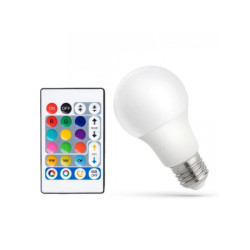 Żarówka LED E27 8W RGBCCT 800lm RGB+ biała, ECOLIGHT z pilotem