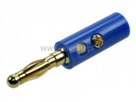 Wtyk banan skręcany super złoty niebieski