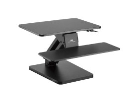 Podstawka biurkowa na klawiaturę i monitor lub laptop czarny Maclean MC-882 do pracy stojąco siedzącej - sprężyna gazowa