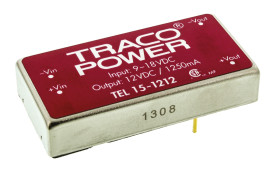 Przetwornica DC-DC, 15W, Uwe 9 → 18 V DC, Uwy 12V dc, Iwy 1.25A, TRACOPOWER