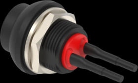 Pushbutton, 1 pole, black, unlit , 0.12 A/125 VAC, 0.2 A/50 VDC, 13.6 mm, IP68, 2329359-1