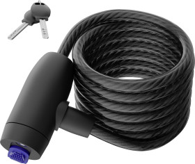 Zapięcie rowerowe, spiralne Basi, ZR 302, czarny, Zapięcie kluczykowe