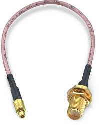 Kabel koncentryczny złącze A RP-SMA złacze B MMCX długość 152.4mm typ kabla RG178 Z zakończeniem