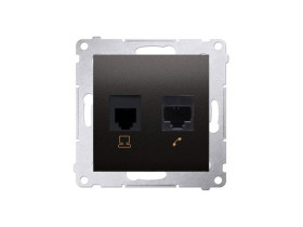 SIMON 54 Gniazdo telefoniczno/komputerowe RJ12/RJ45 kat.5e antracyt D5T.01/48 KONTAKT SIMON