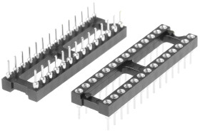 Podstawka DIL 2.54mm Pitch 7.62mm Row Spacing 28 Way, Przepust Toczony Pin E-TEC