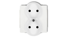 Deco Gniazdo Podwójne B/U Do Ramki Białe Dgpr-2