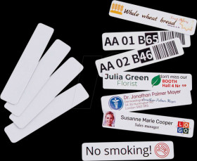 156477 e-mark® plastic sign, adhesive, 80x18 mm, 50 pieces