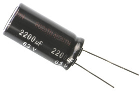 Kondensator 2200μF 63V dc Radialny, Otwór przelotowy Panasonic roztaw: 7.5mm 18 (Dia.) x 35.5mm