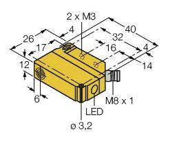 Turck Czujnik indukcyjny podtynkowy NPN, zamknięty BI5U-Q12-AN6X2-V1131