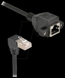 80309 Patch cable extension, Cat.6a, S/FTP, 90° angled, 0.25 m