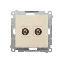 Simon 55 Gniazdo głośnikowe pojedyncze (moduł). Przekrój przewodów dla wyjścia do 6 mm2 Szampański mat TGL.01/144