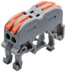 PCT-211D szybkozłączka na szynę DIN 2-torowa szara