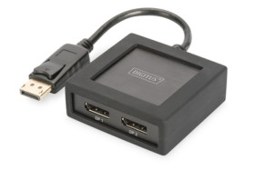 Rozdzielacz/Splitter DisplyPort do DisplayPort 2-portowy 4K 60Hz UHD 3D HDCP 1.3 audio DS-45404