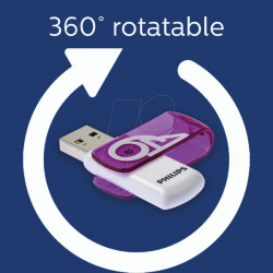 FM64FD05D/00 USB Flash Drive, USB 2.0, 64 GB, Vivid Edition Magic Purple 2-pa