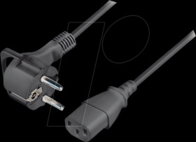 CEE 7/7 plug, angled - IEC 320 C13 jack