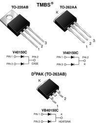 VB40150C Dual High-Voltage Trench MOS Barrier Schottky Rectifier Ultra Low VF = 0.55 V at IF = 5 A