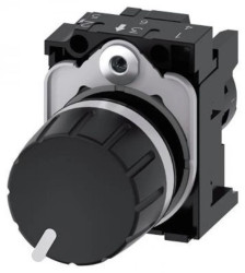 Potencjometr kompaktowy 22mm 1kOhm 1W IP69(K) tworzywo czarna gałka z uchwytem przył śrub SIRIUS ACT 3SU1200-2PQ10-1AA0
