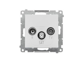 SIMON 55 Gniazdo antenowe R-TV-SAT przelotowe 7 dB jasnoszary mat TASP.01/114 KONTAKT SIMON