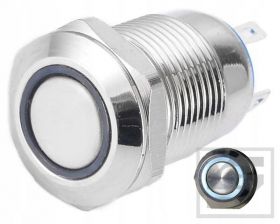 Przycisk LB12M/W5-24V;12mm;RING;LED biały;2A/250V;chwilowy;21.3mm