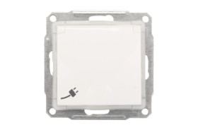 Sedna Gniazdo bryzgoszczelne pojedyncze z/u 16A IP44 z klapką białe SDN2800321