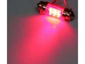 Żarówka LED walcowa C5W 36mm czerwona 12V FT10X36-6R
