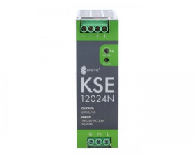 Zasilacz impulsowy KSE 12024M 230/ 24VDC 5A 120W na szynę DIN, Uzas: 96‑264VAC Uwyj: 24-28VDC, Ta70, 18924-9989