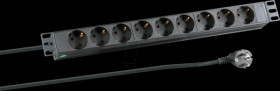 EK631DE.1GR 19" 1U power strip, 9-way, grey