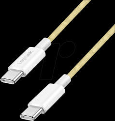 CU0354 Sync and charging cable, USB-C -> C, 60 W, yellow, 1.5 m